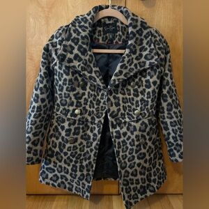 Jessica Simpson leopard print double breasted coat jacket